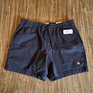 NWT Men’s Brooks Brothers Friday Flat Front Shorts Navy Blue, Large